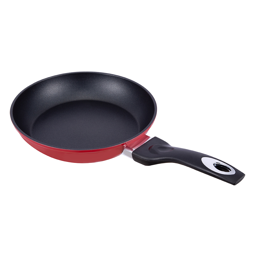 26*5,0 cm fekete/piros tapadásmentes alumínium serpenyő fedél nélkül JY-RF29-1-2650
